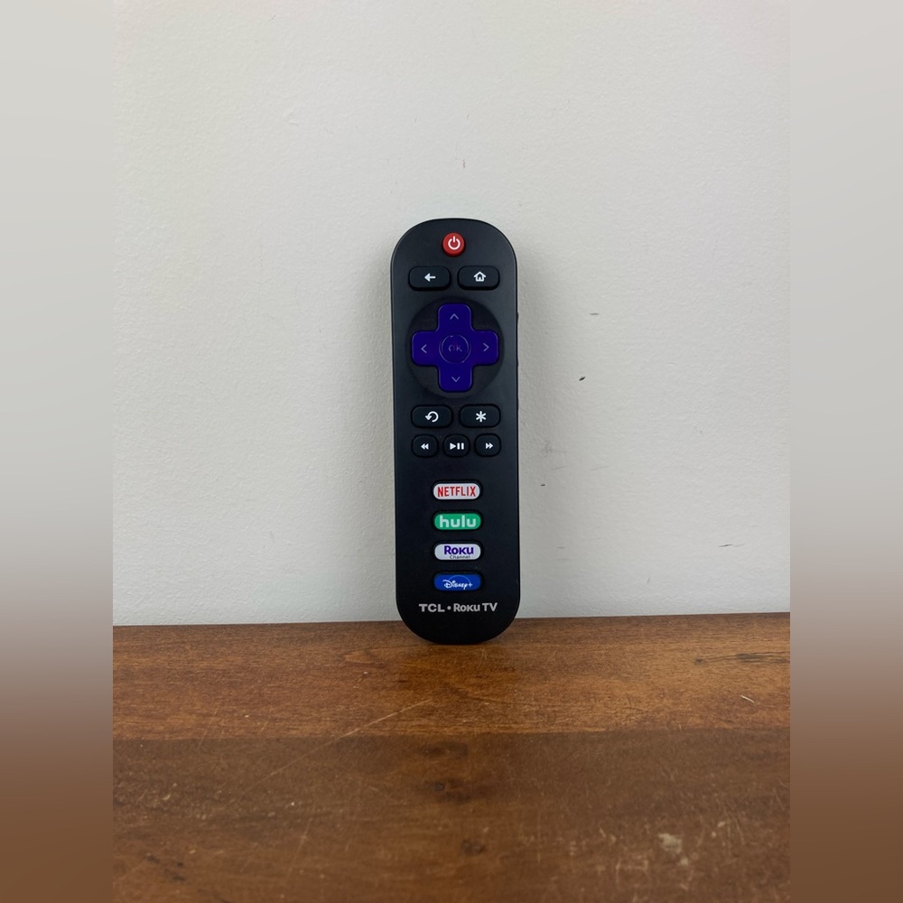 TCL Roku TV Remote Control Purple And Black Colors Pre Owned Tested Works
